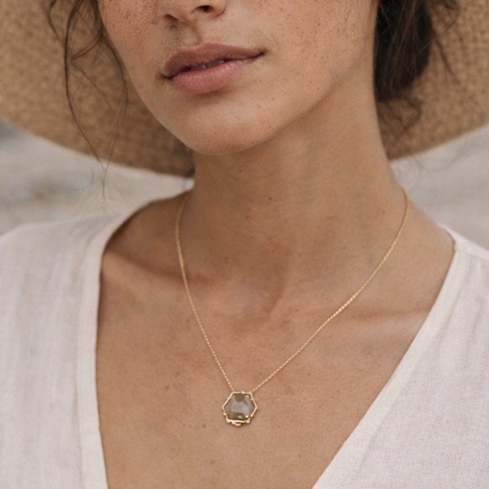 Stella & Dot retired hexagon jewel necklace NWOT